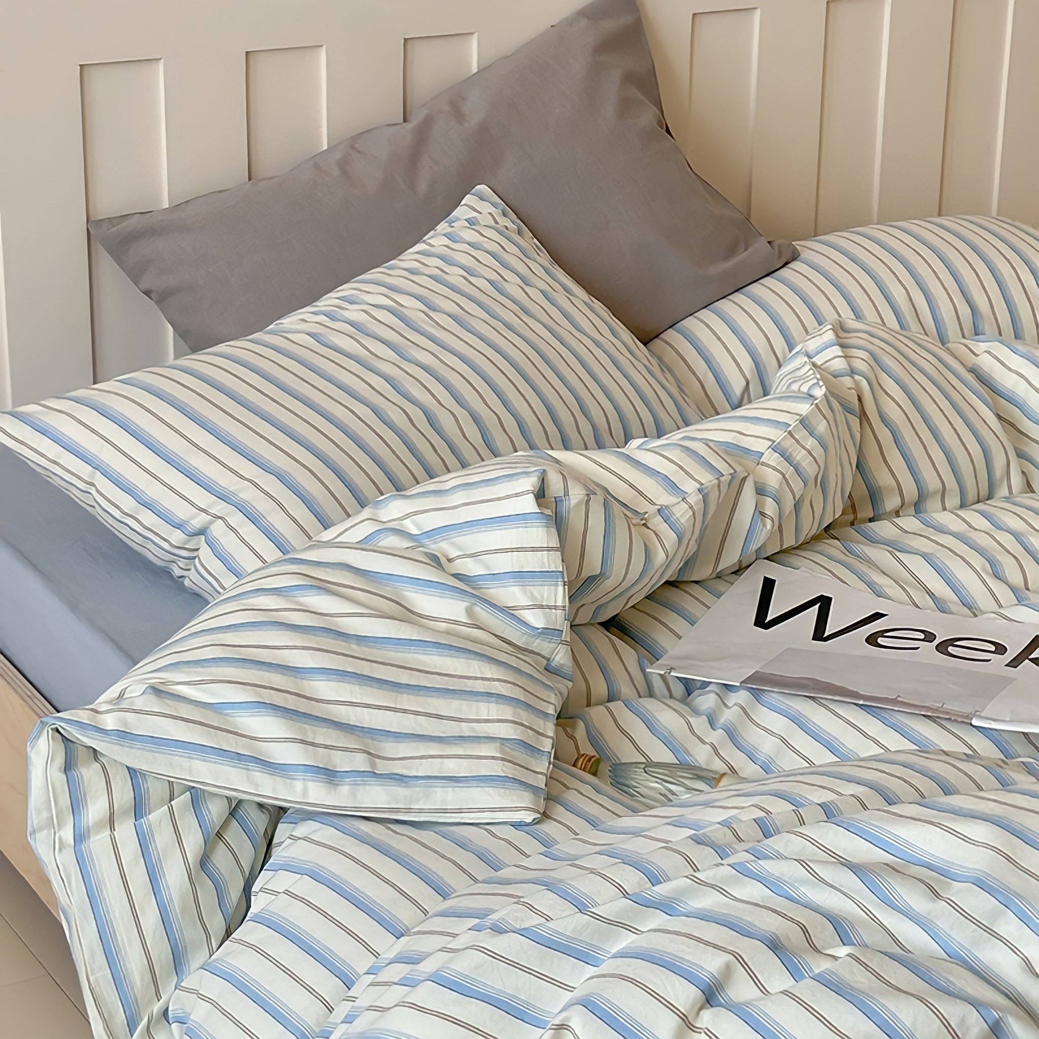 コットンカラーストライプ寝具セット 