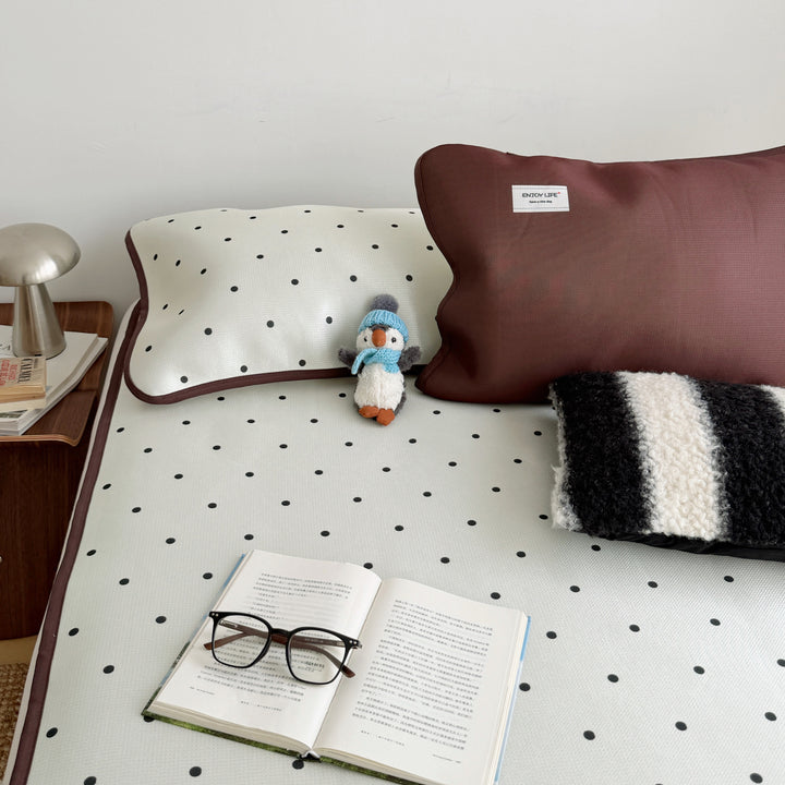 Ice Silk Dot Mat Set Off-White