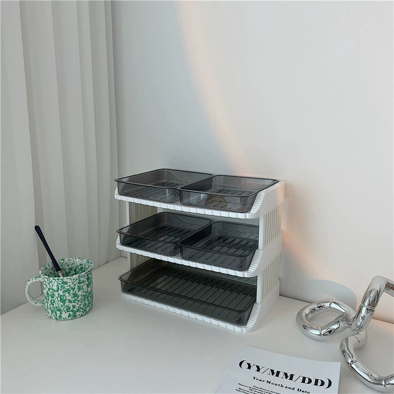 多機能 クリア 収納ラック デスクトップ 収納ラック kocol