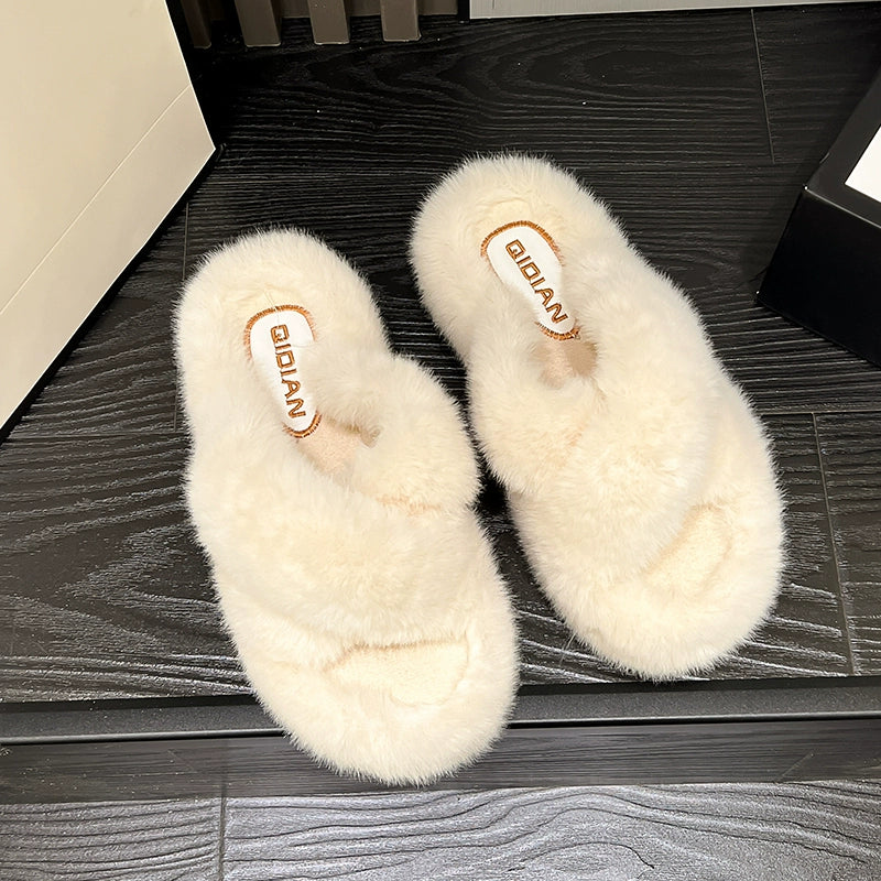 シンプル ファー スリッパ ルームシューズ / Simple fur slippers room shoes - kocol