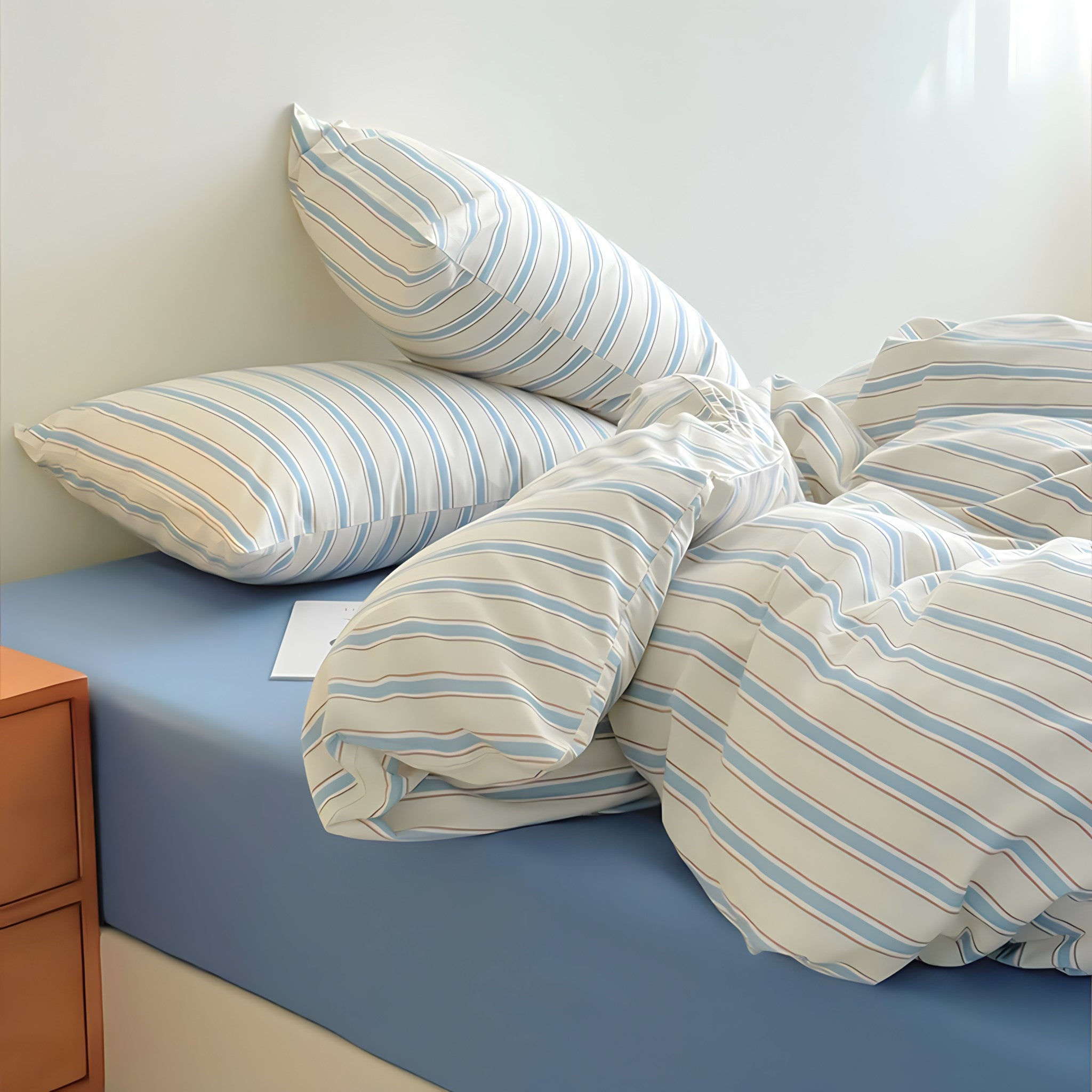 コットンストライプ寝具セット 