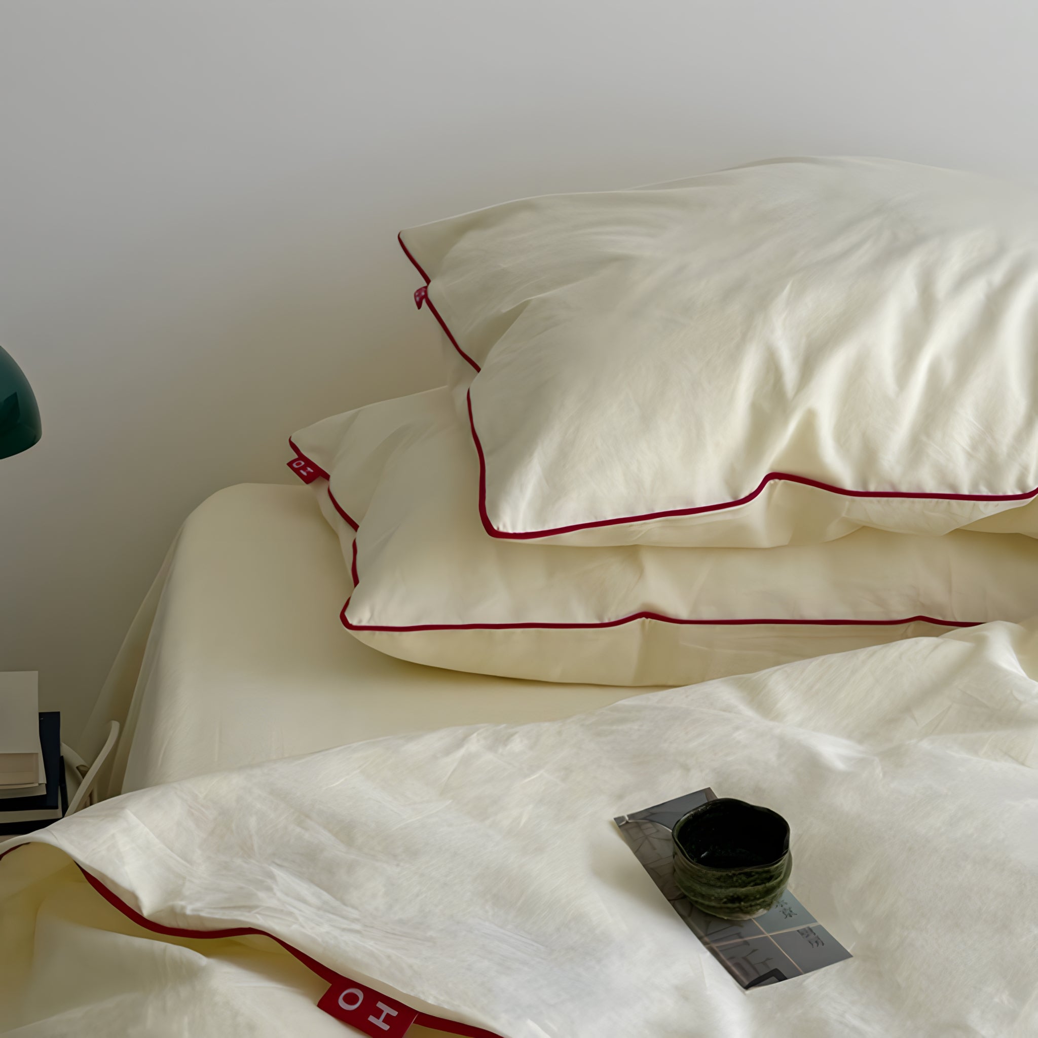 ウォッシュドコットンパイピング寝具セット 