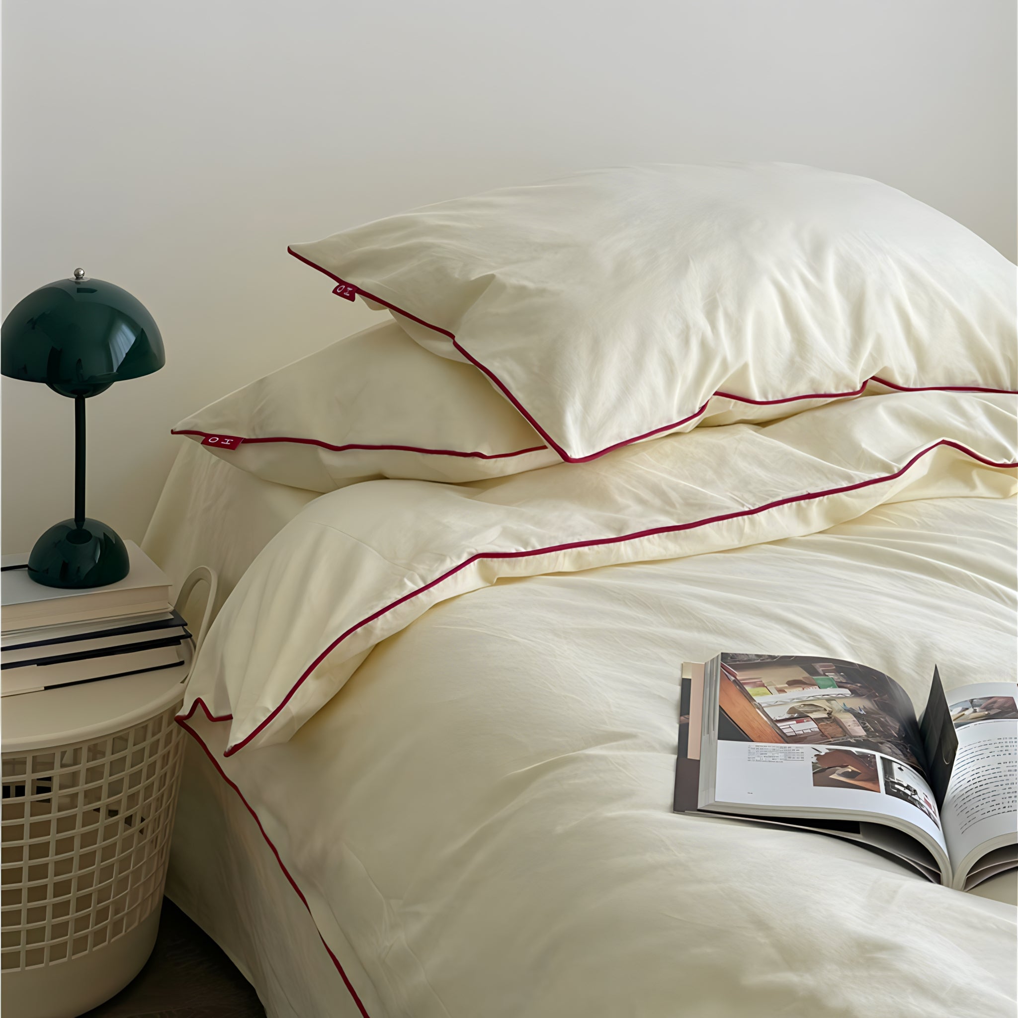 ウォッシュドコットンパイピング寝具セット 