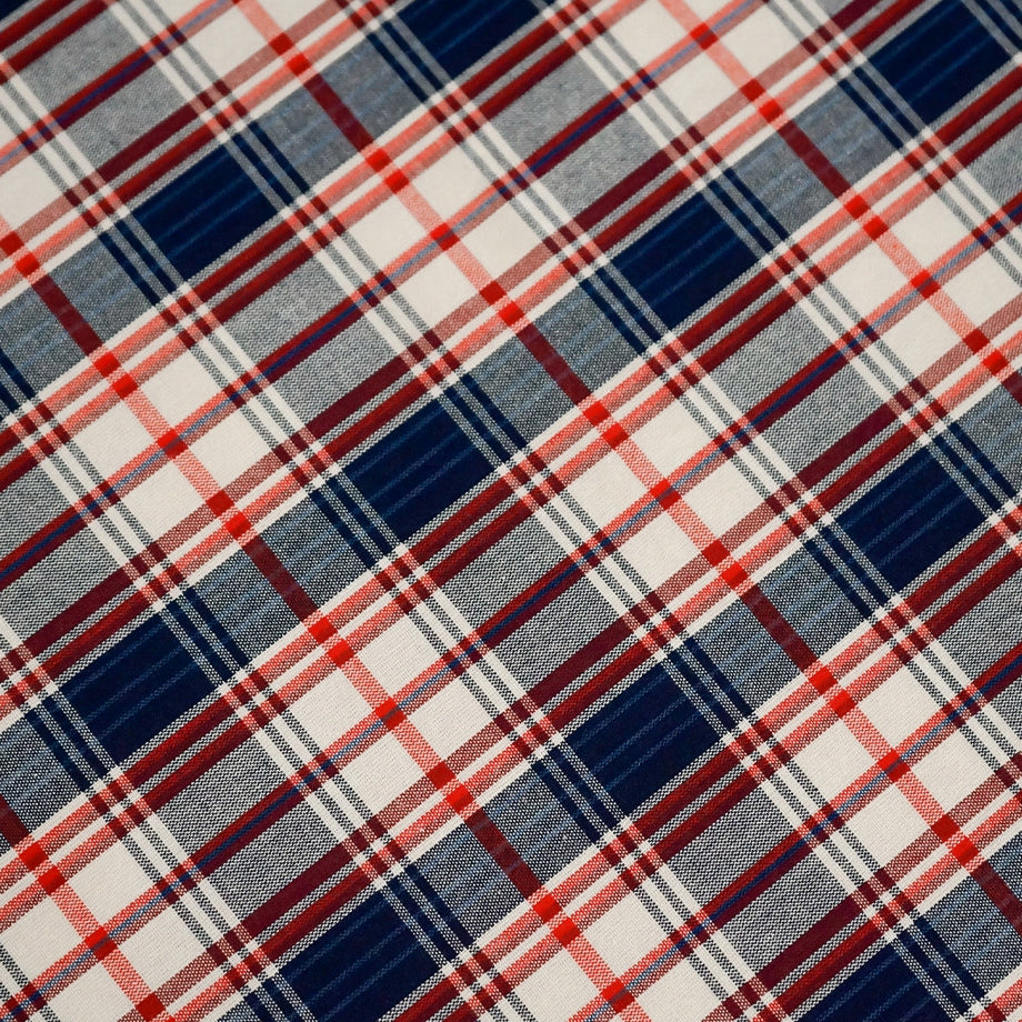 Pure Cotton Checkered Box Sheet Red Navy