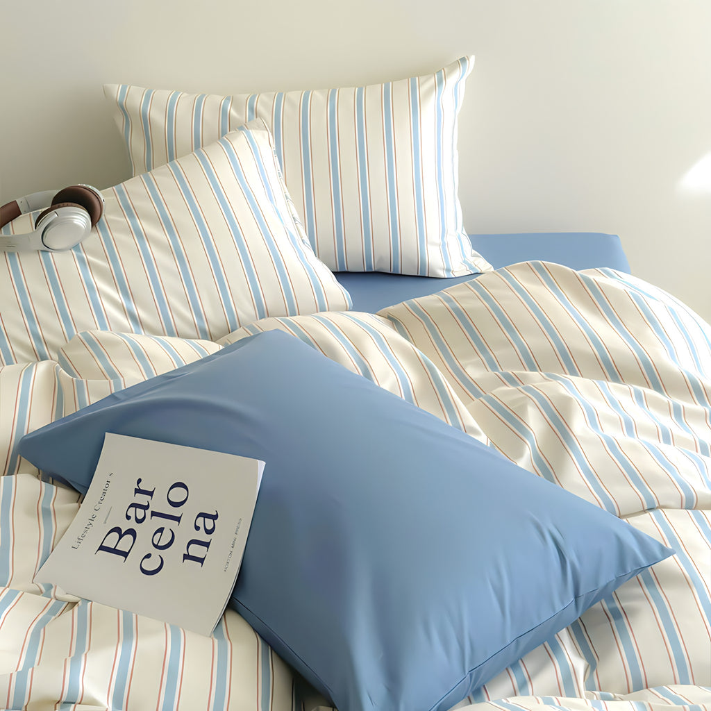 コットンストライプ寝具セット 