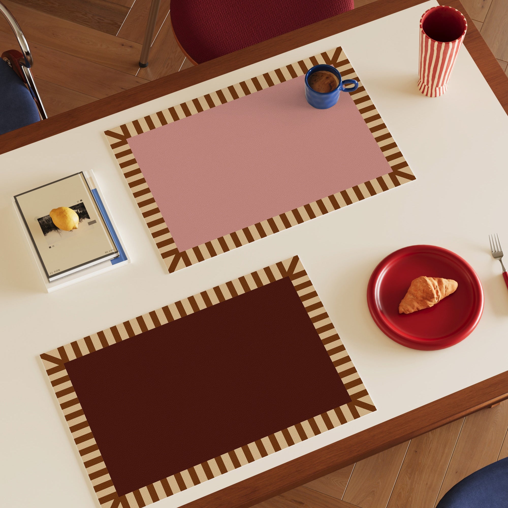 レトロストライププレームプレイスマット
