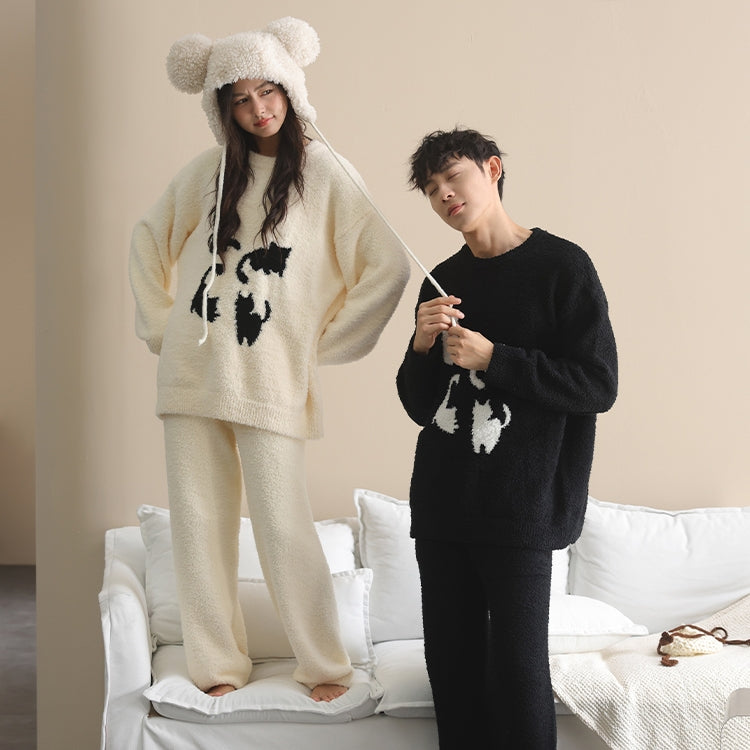 Fluffy cat silhouette loungewear 