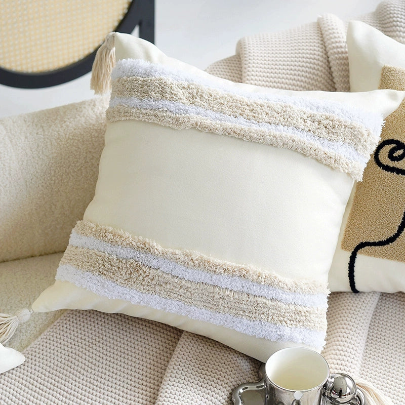 ブラウンレトロクリームライトクッションカバー kocol