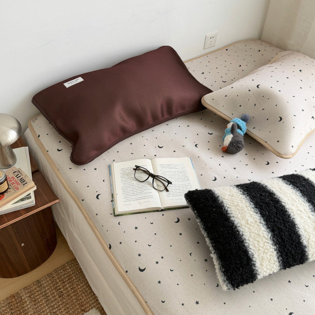 Ice Silk Star & Moon Mat Set Sand