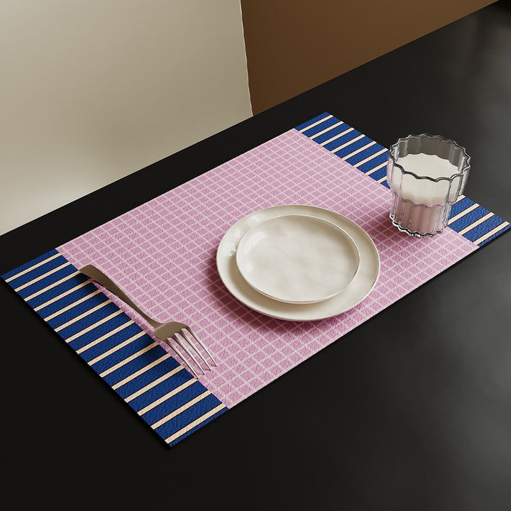 レトロモダン チェック＆ストライププレイスマット