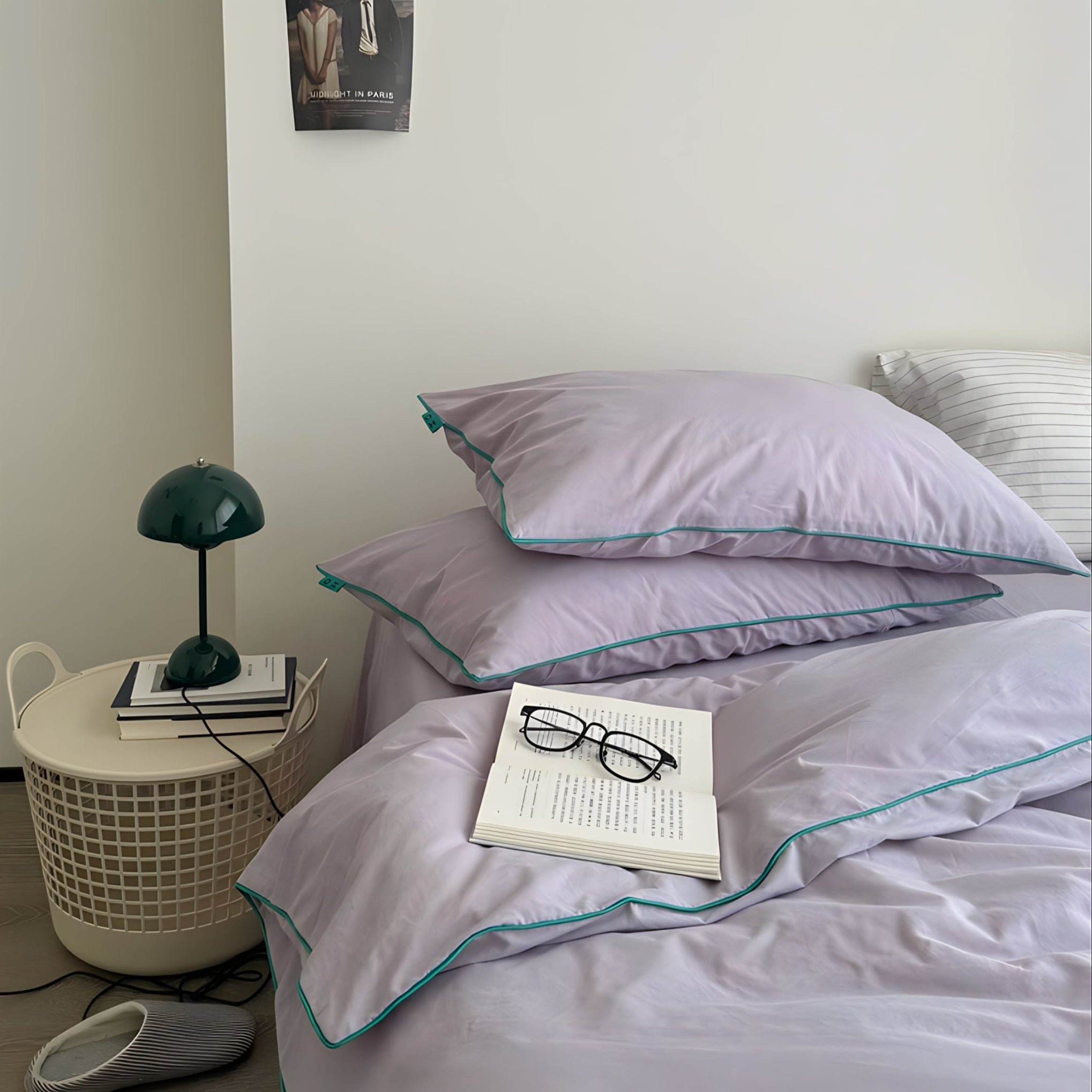 ウォッシュドコットンパイピング寝具セット 