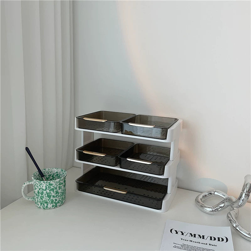 多機能 クリア 収納ラック デスクトップ 収納ラック kocol