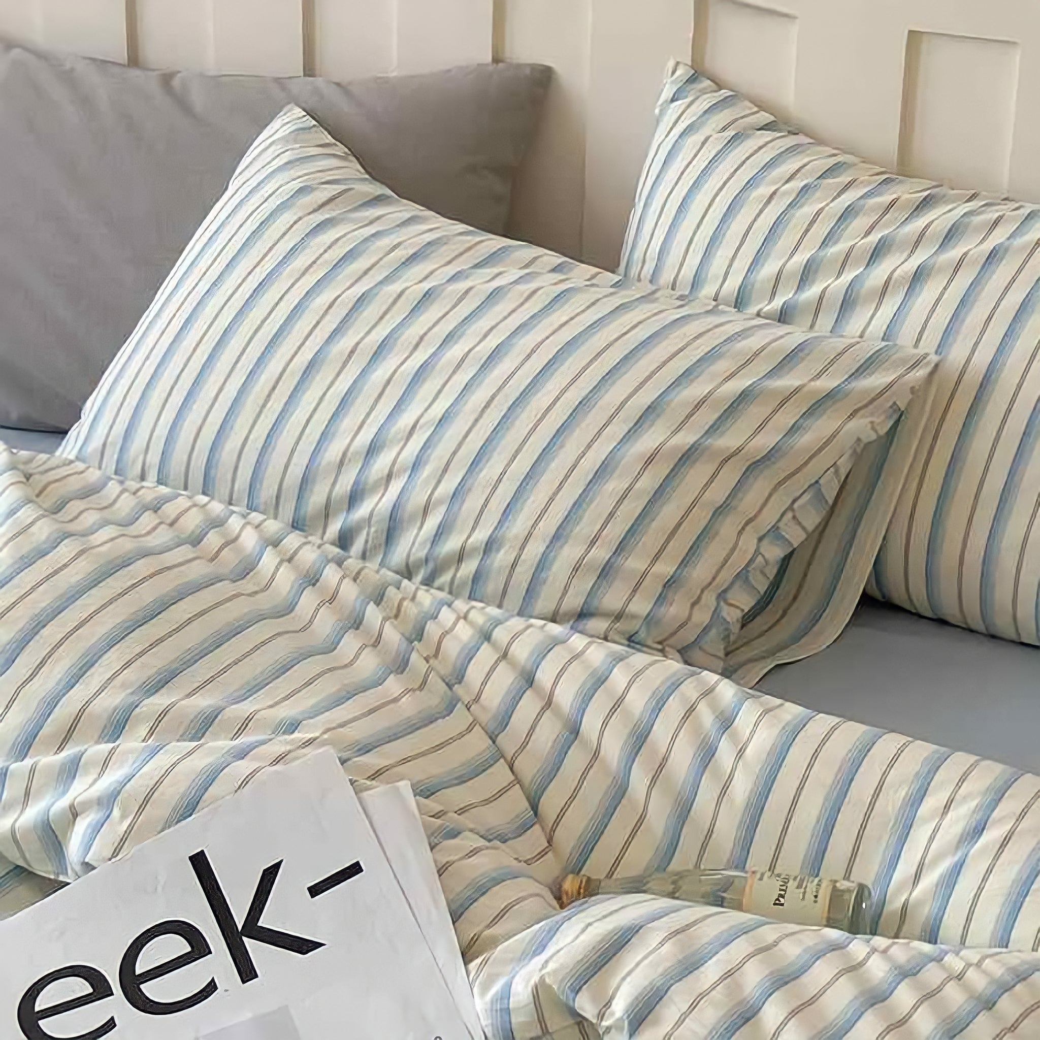 コットンカラーストライプ寝具セット 