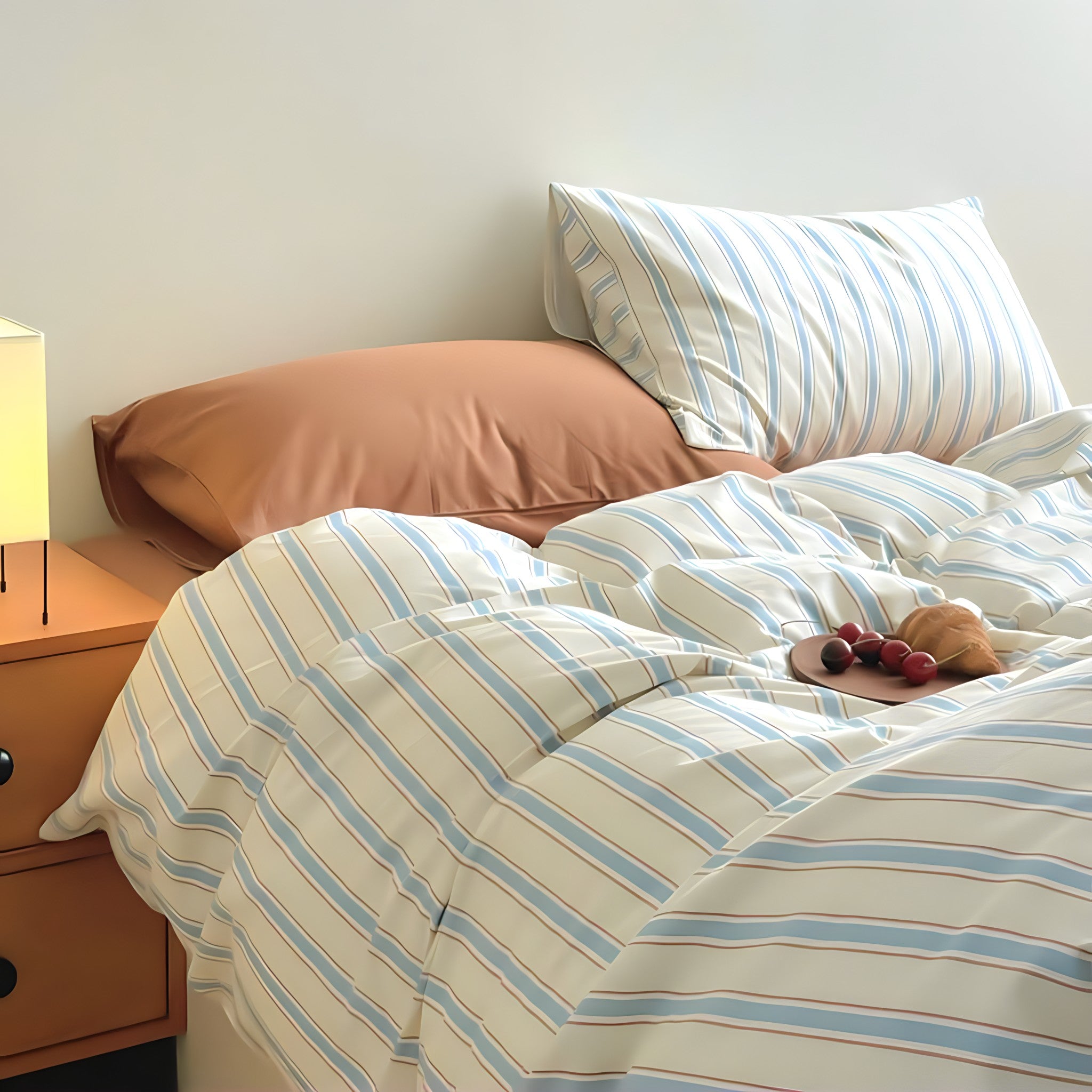 コットンストライプ寝具セット 