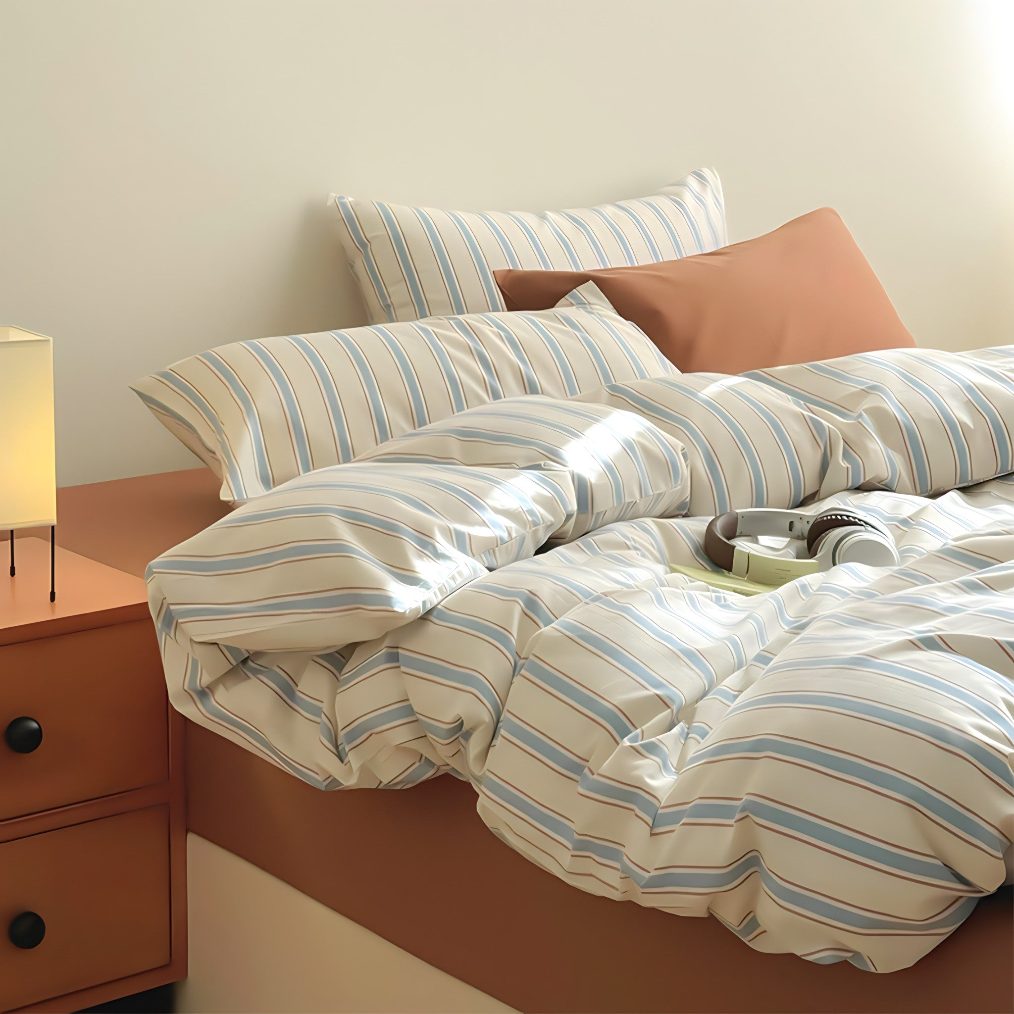 コットンストライプ寝具セット 