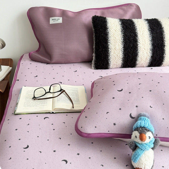 Ice Silk Star & Moon Mat Set - Purple