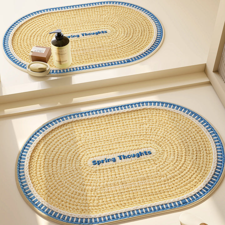 Lettered Design Oval Bath Mat - Ice Cream Cone