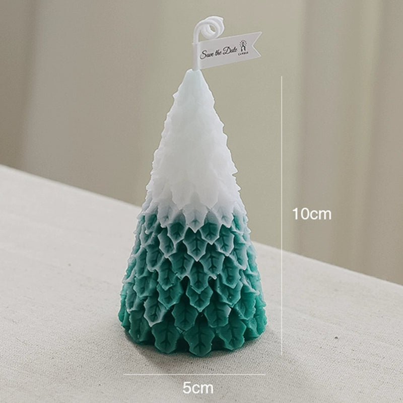 クリスマスツリースノーフレーク香り付きキャンドル kocol