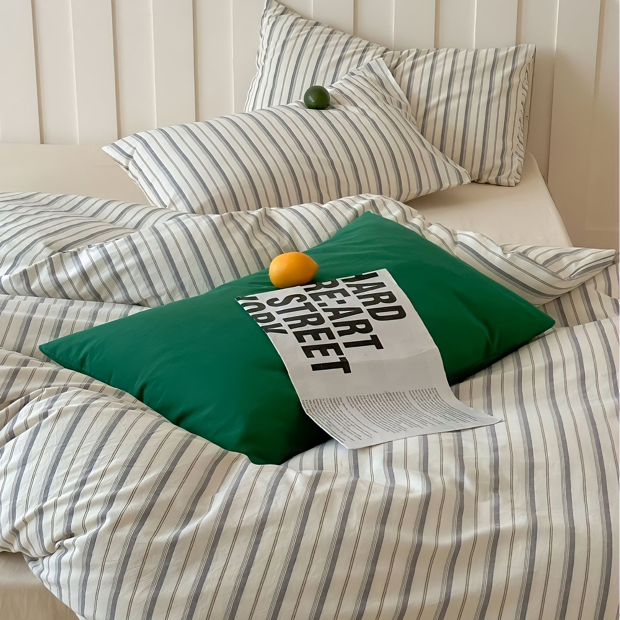 コットンカラーストライプ寝具セット 