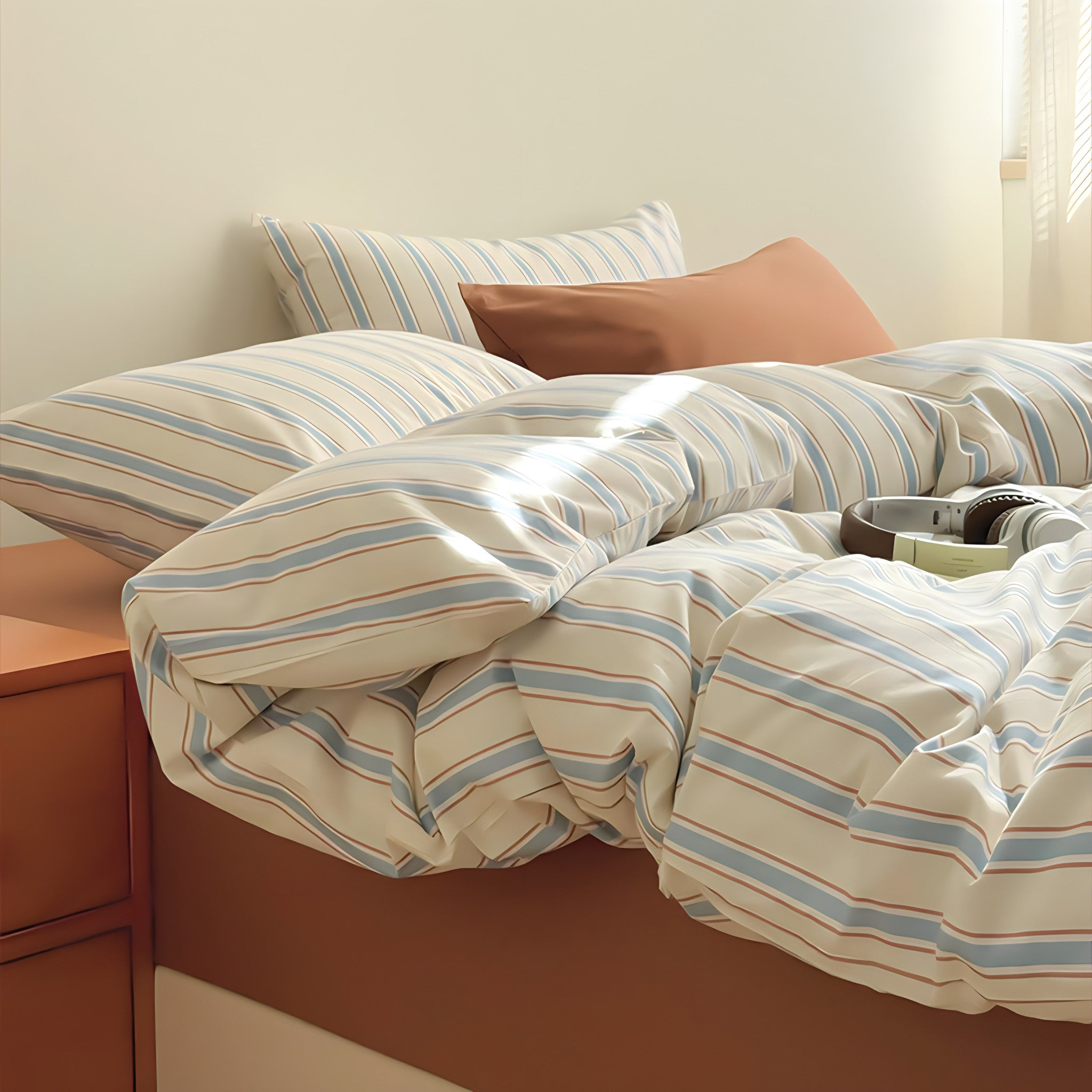 コットンストライプ寝具セット 