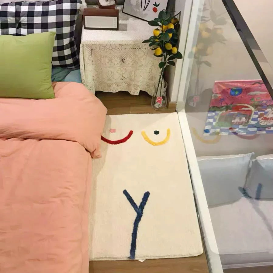 Unique Pattern Rug Mat Ivory