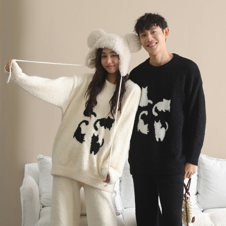 Fluffy cat silhouette loungewear 