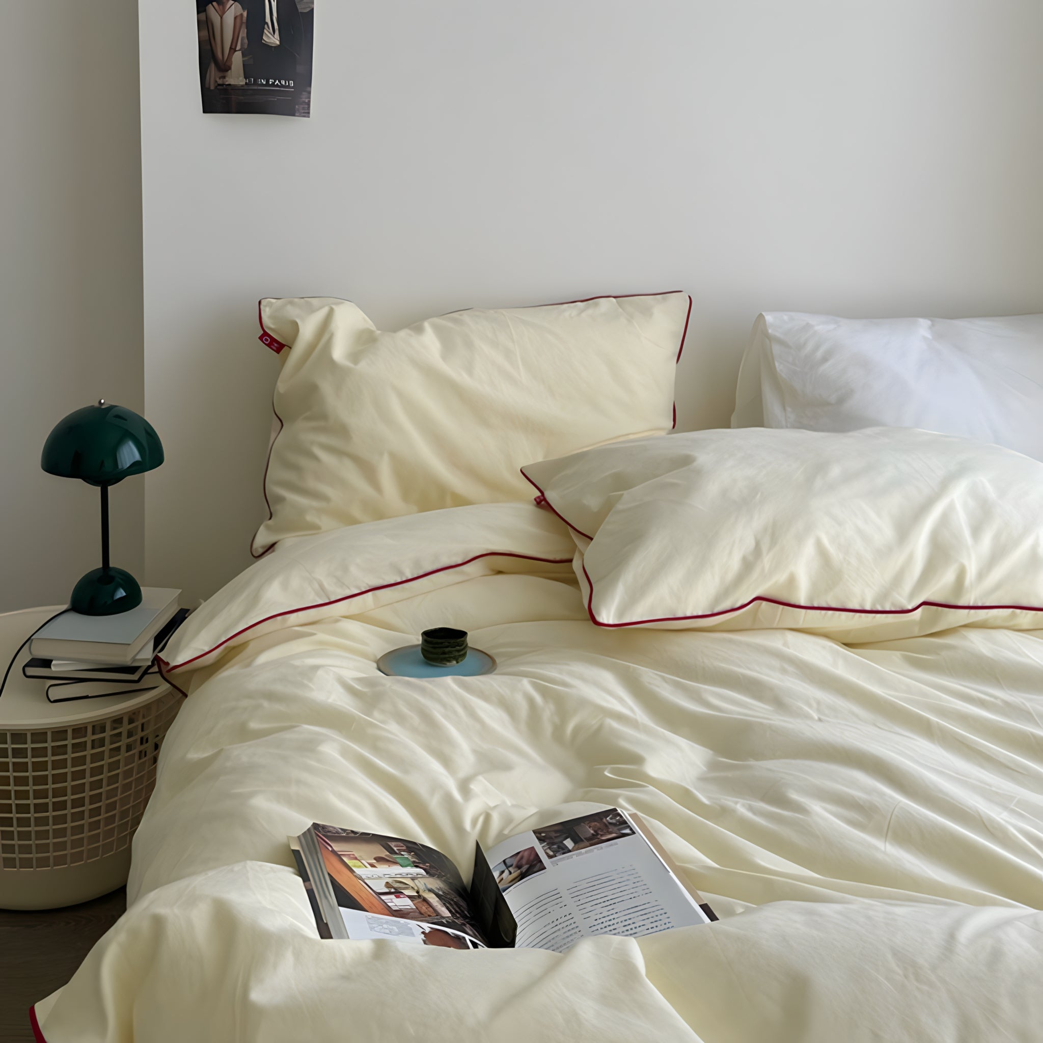 ウォッシュドコットンパイピング寝具セット 