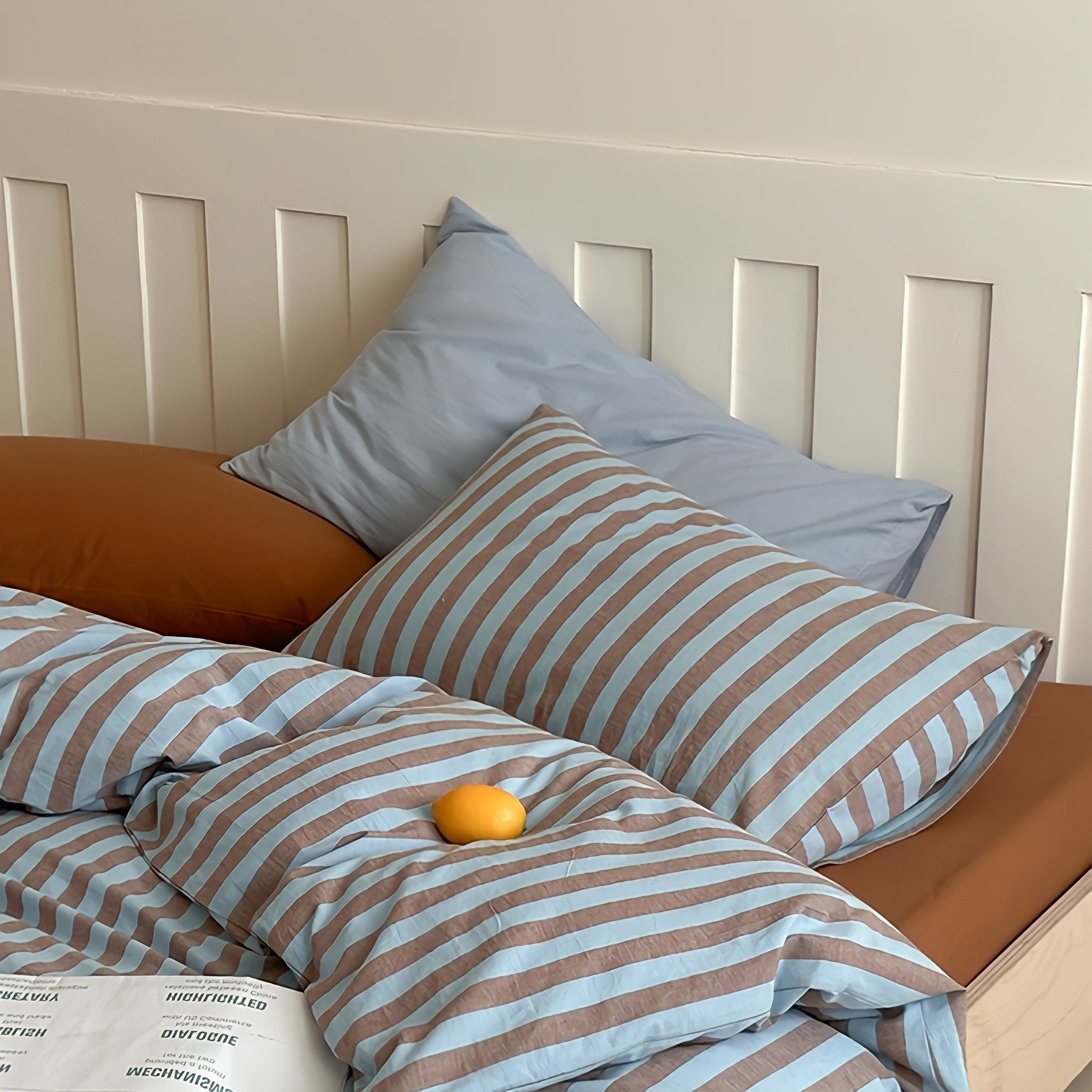 コットンカラーストライプ寝具セット 