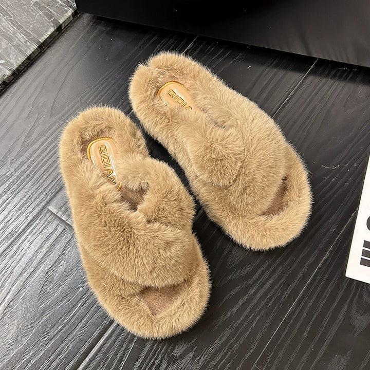 シンプル ファー スリッパ ルームシューズ / Simple fur slippers room shoes - kocol