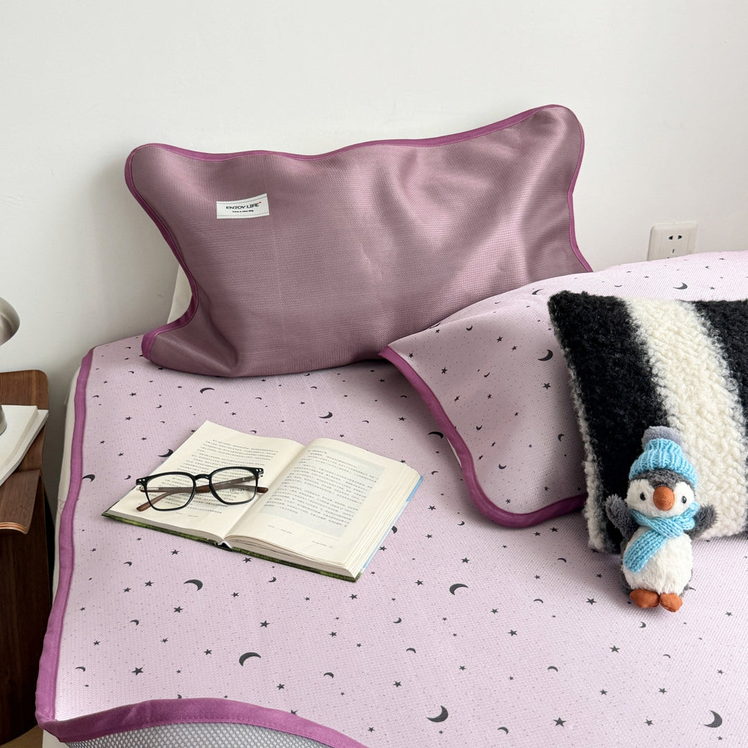 Ice Silk Star & Moon Mat Set - Purple