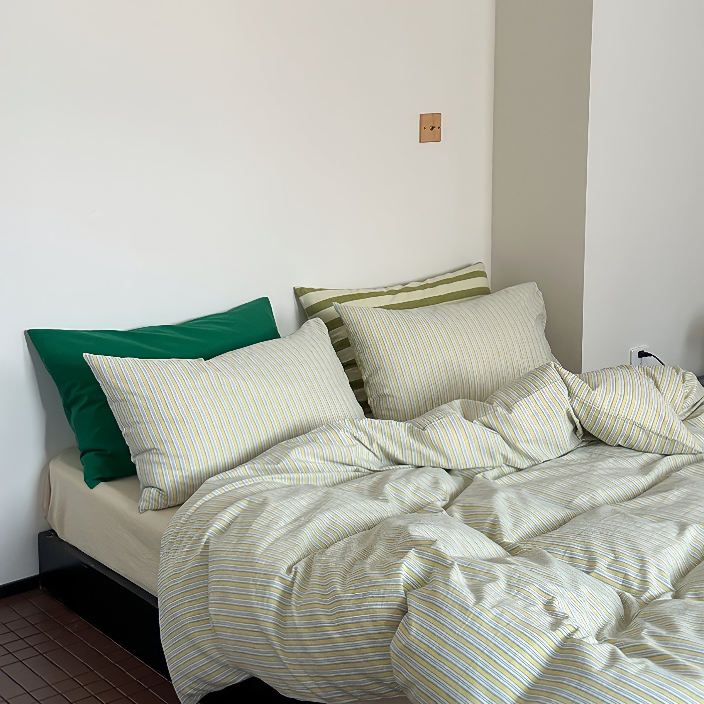 コットンカラーストライプ寝具セット 