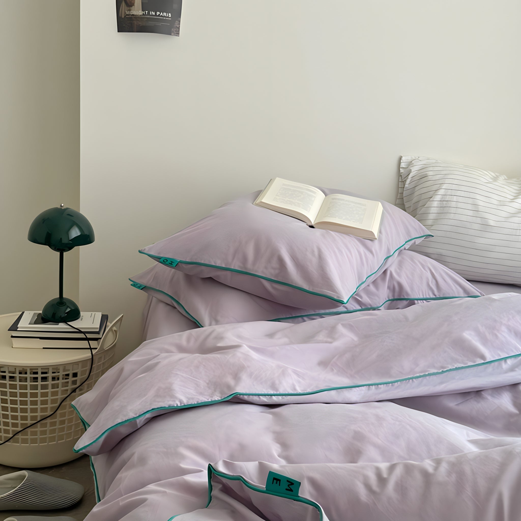 ウォッシュドコットンパイピング寝具セット 