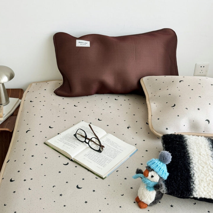 Ice Silk Star & Moon Mat Set Sand