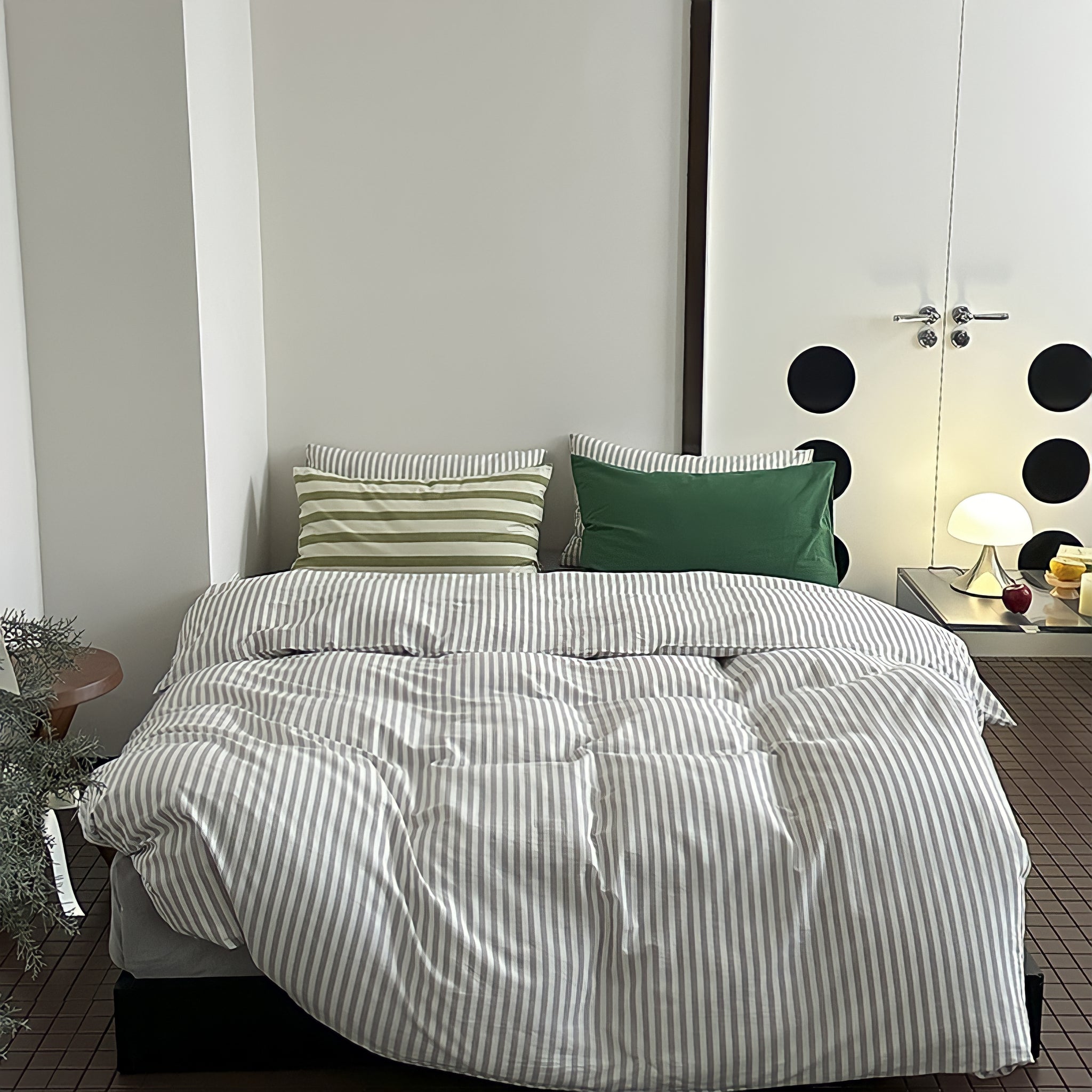 コットンカラーストライプ寝具セット 