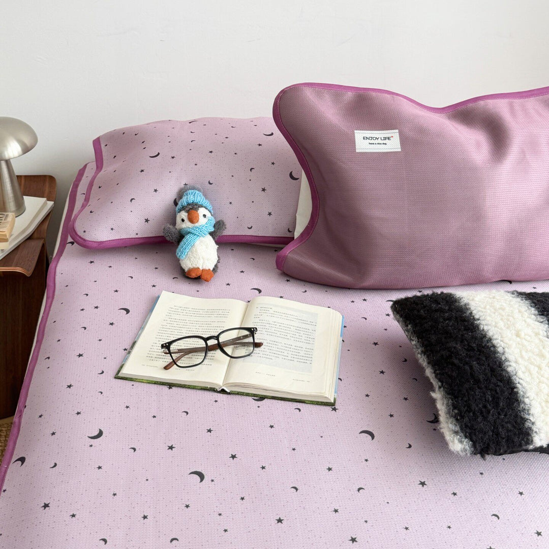 Ice Silk Star & Moon Mat Set - Purple