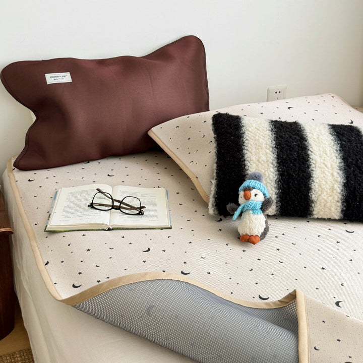 Ice Silk Star & Moon Mat Set Sand