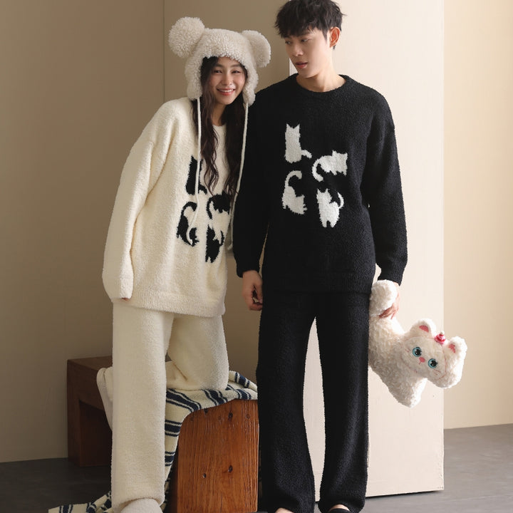 Fluffy cat silhouette loungewear 