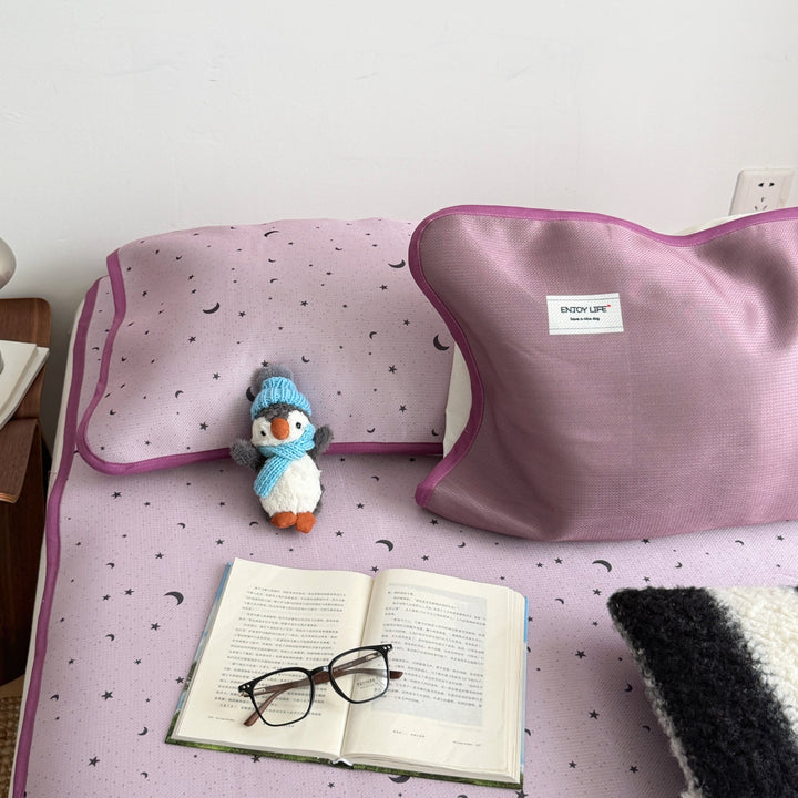 Ice Silk Star & Moon Mat Set - Purple