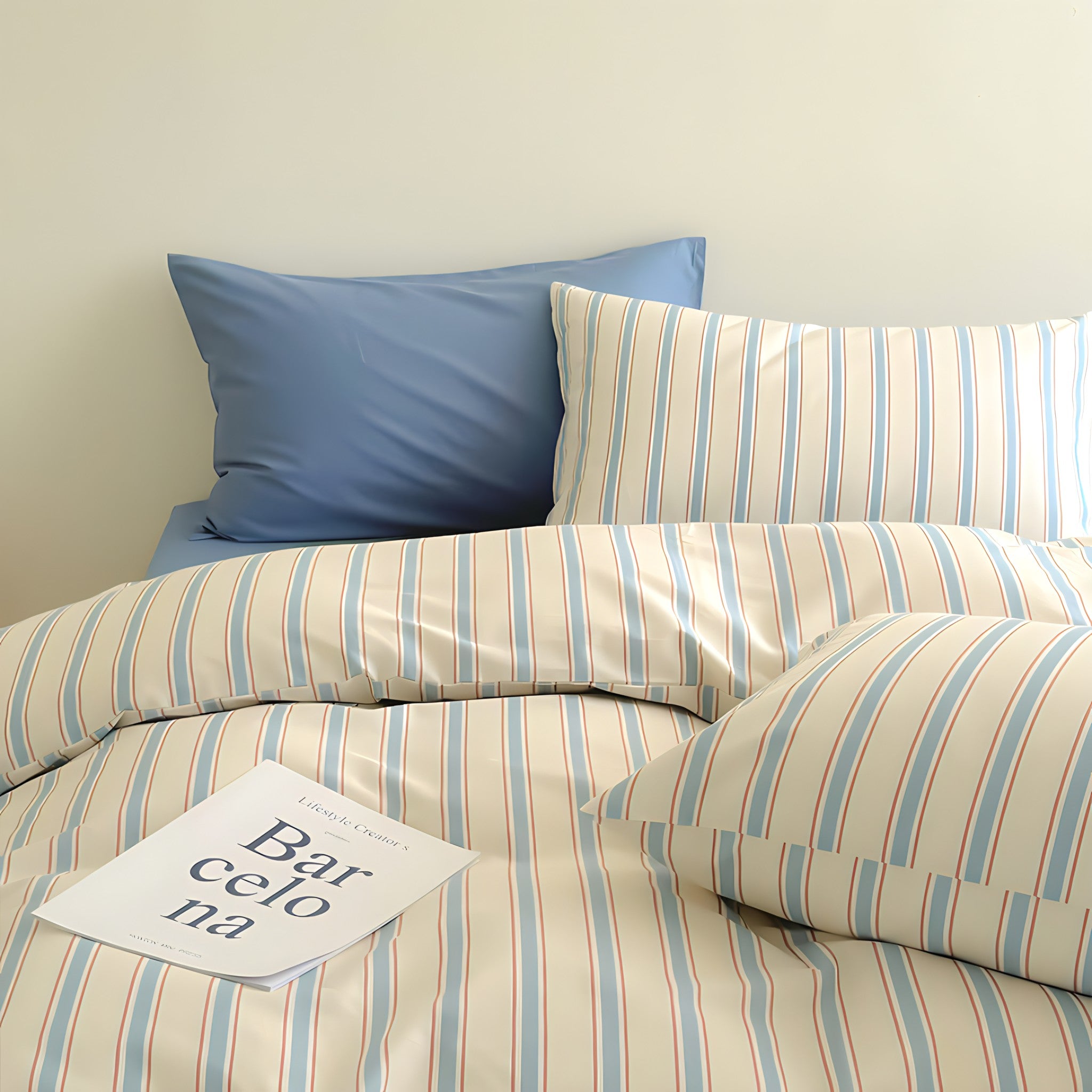 コットンストライプ寝具セット 