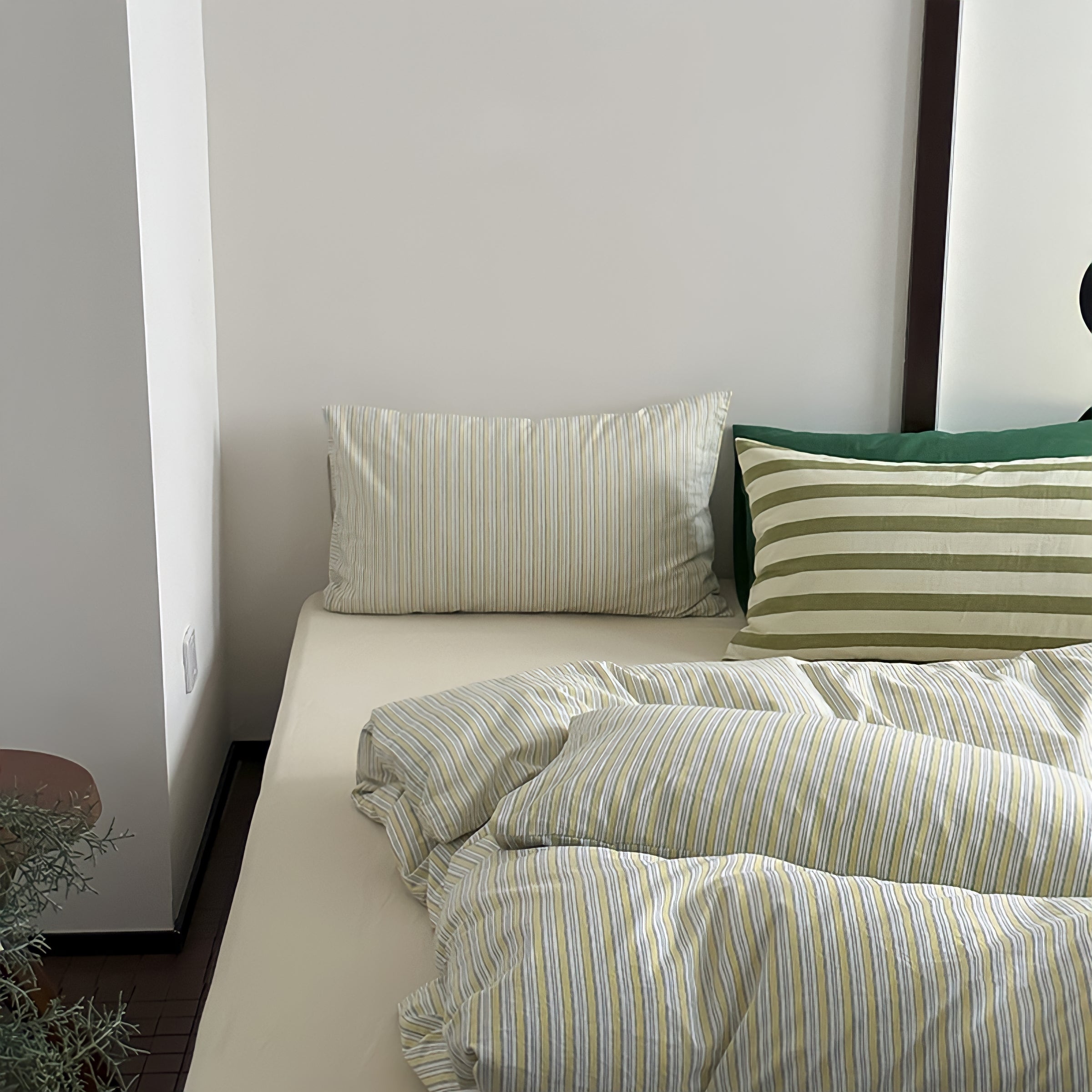 コットンカラーストライプ寝具セット 