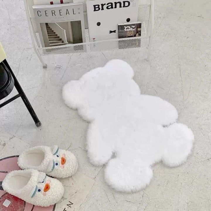 くまシルエットラグマット カーペット ベッドサイド 子供部屋 フロアマット / Bear Silhouette Area Rug Carpet Bedside Children's Room Floor Mat - kocol