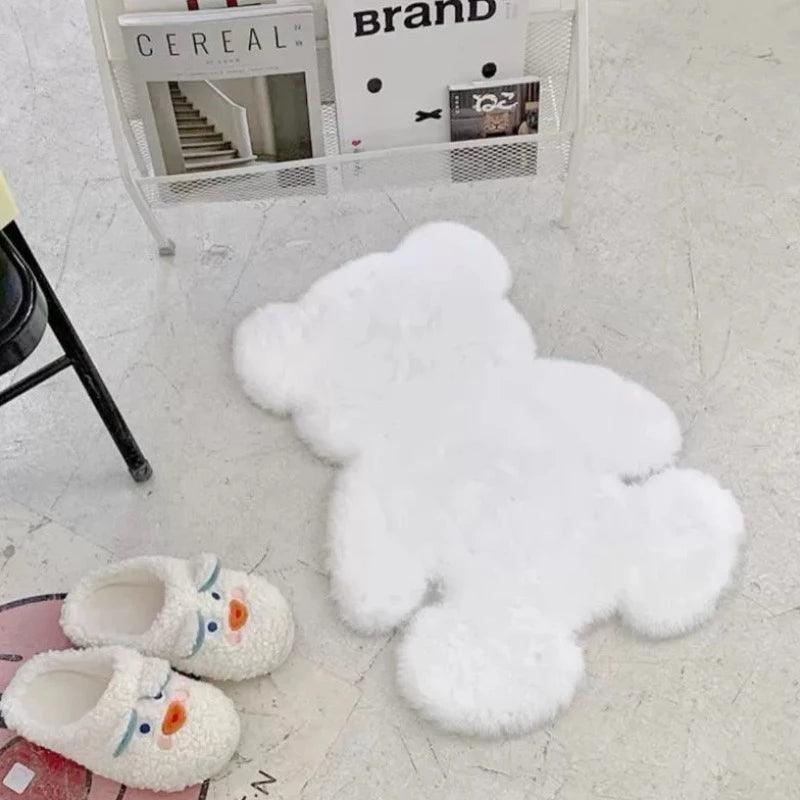 くまシルエットラグマット カーペット ベッドサイド 子供部屋 フロアマット / Bear Silhouette Area Rug Carpet Bedside Children's Room Floor Mat - kocol