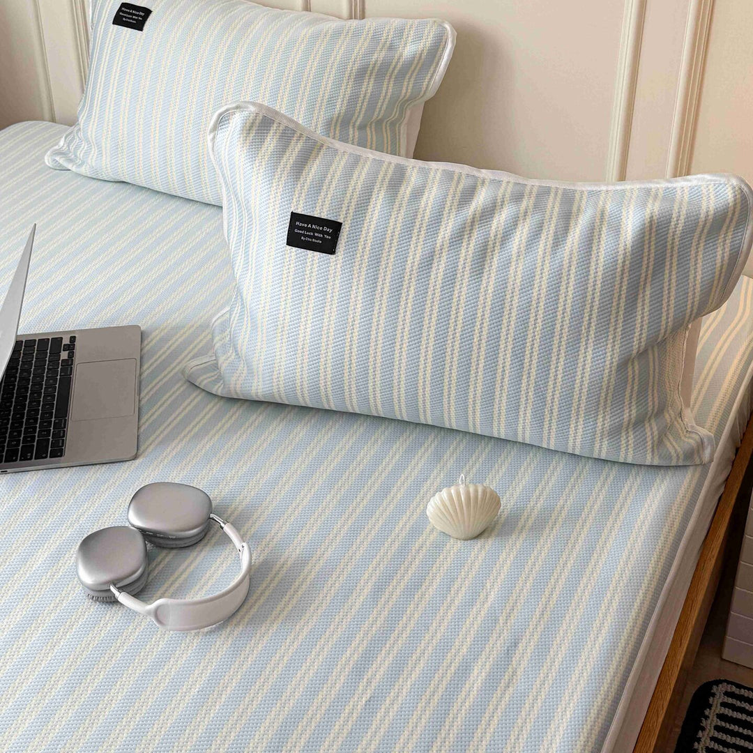 Modern Stripe Cool Pad Light Blue