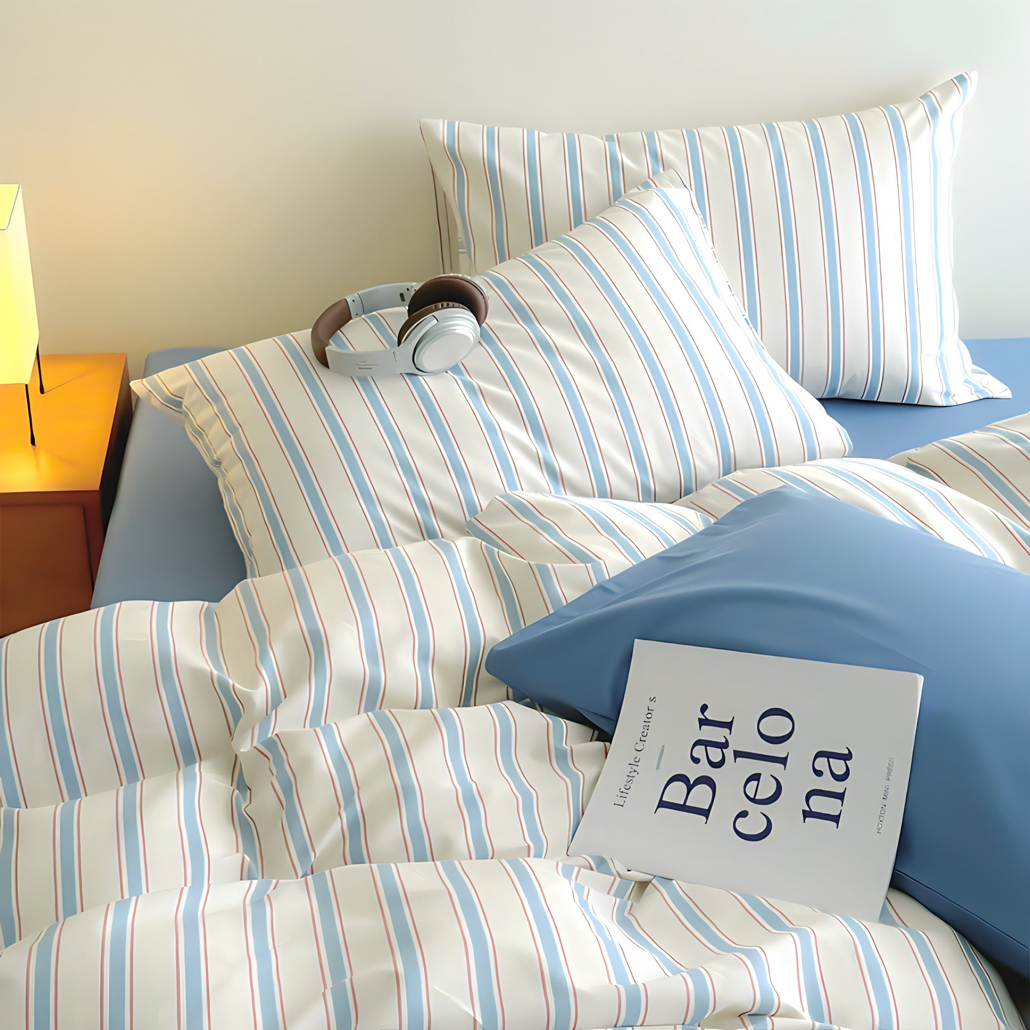 コットンストライプ寝具セット 