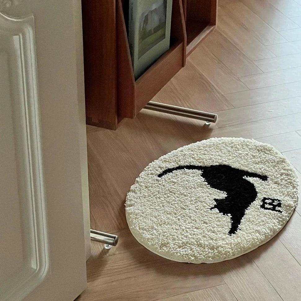 猫シルエットミニマット kocol