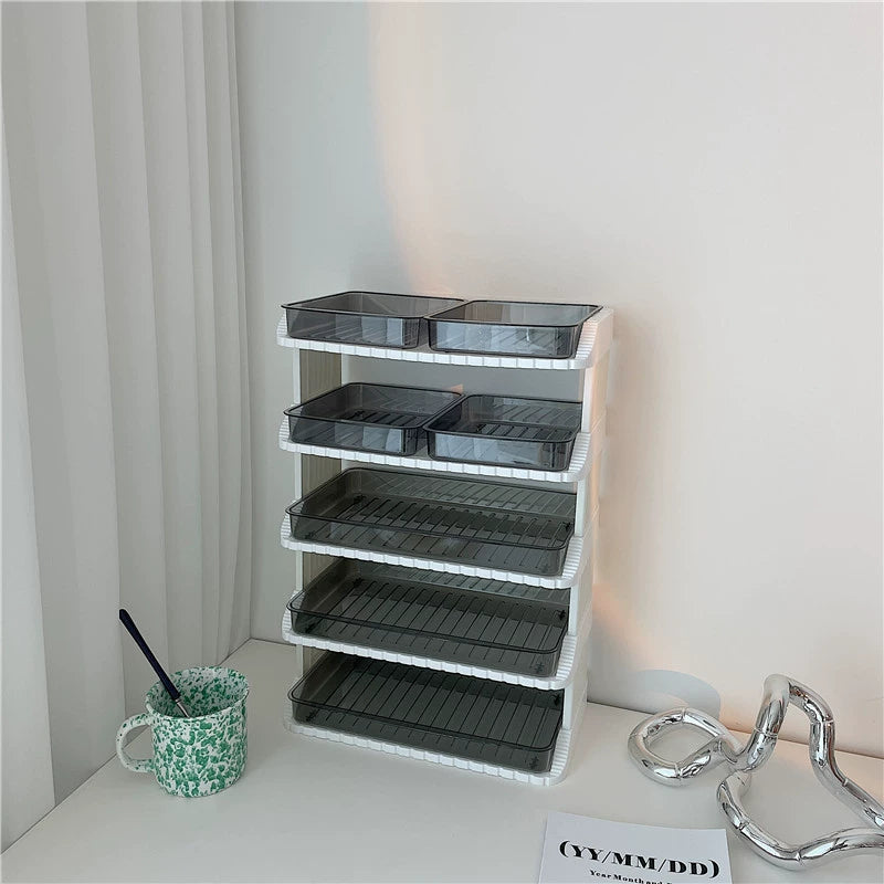 多機能 クリア 収納ラック デスクトップ 収納ラック kocol