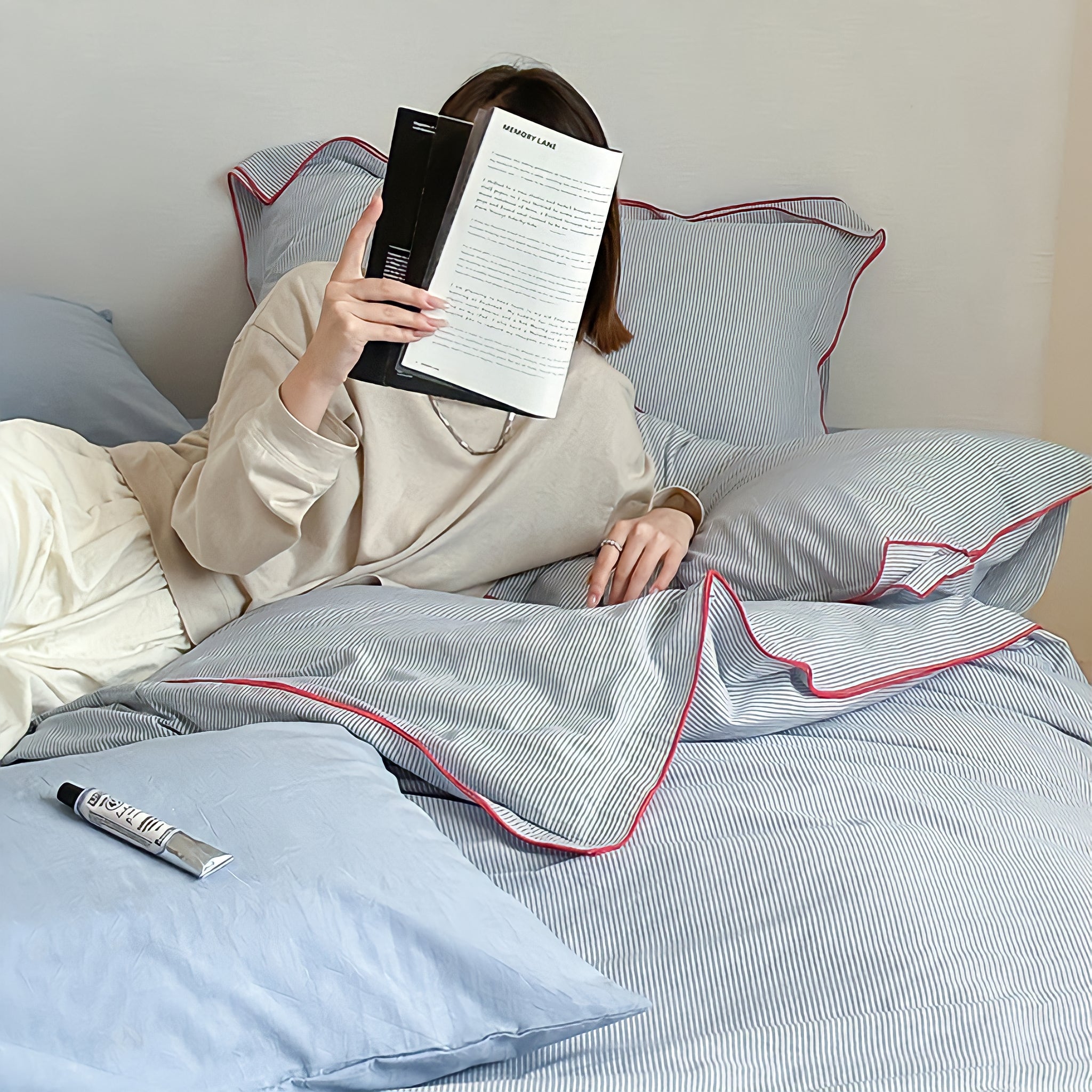 レッドパイピングコットン寝具セット – kocol