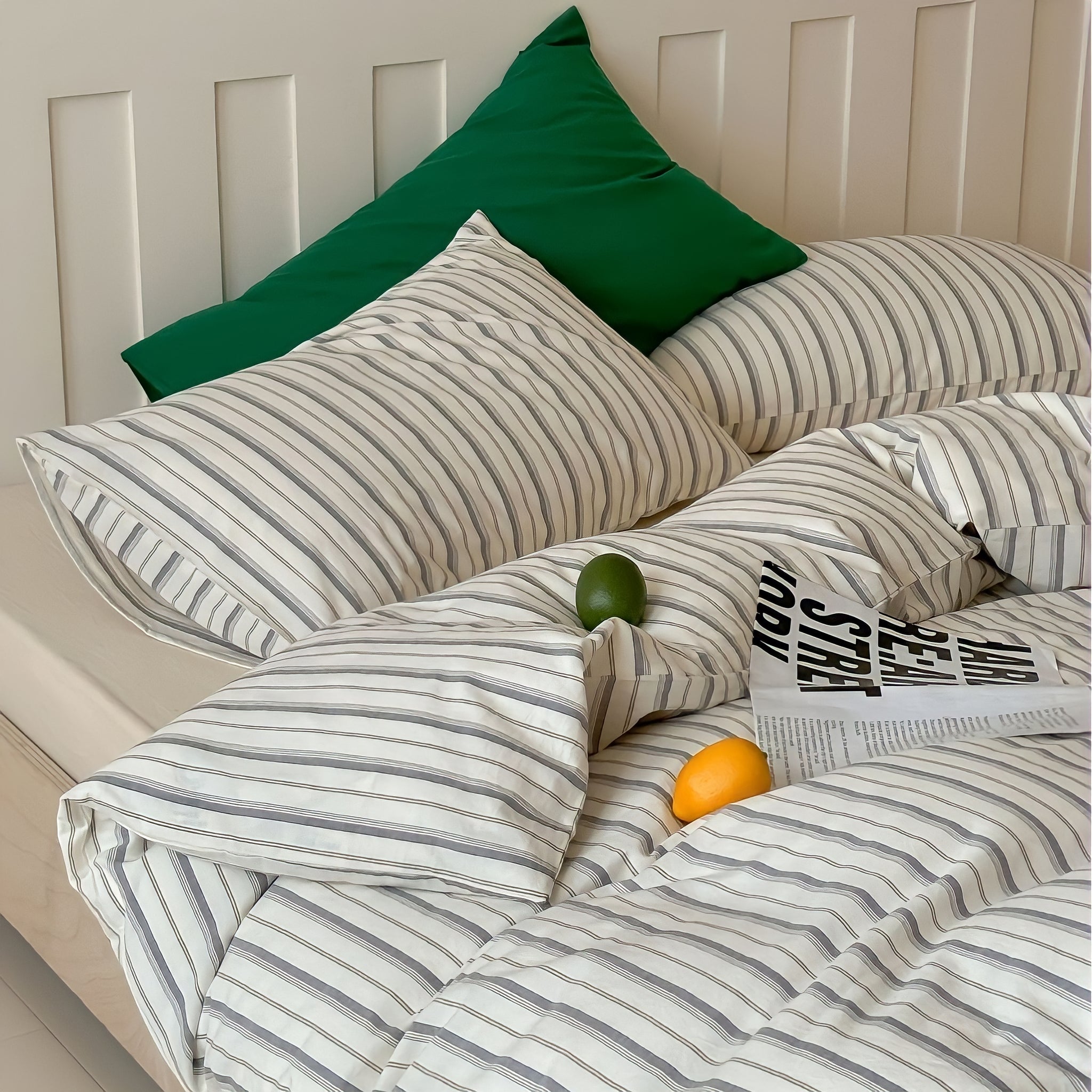 コットンカラーストライプ寝具セット 