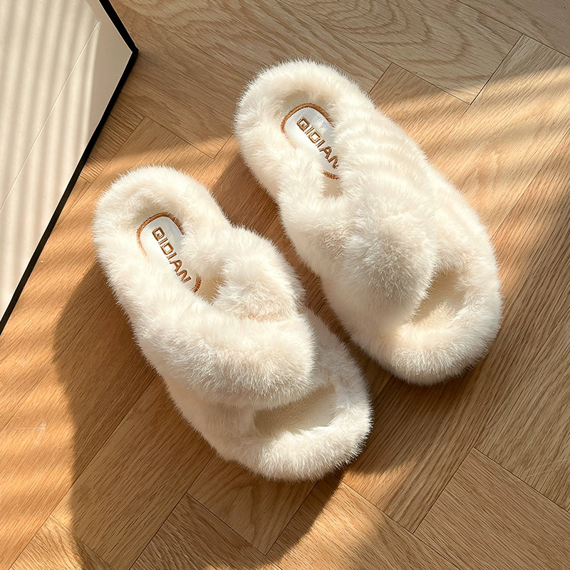 シンプル ファー スリッパ ルームシューズ / Simple fur slippers room shoes - kocol