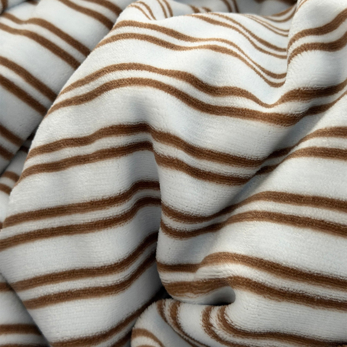Blue & Brown Fleece Stripe Bedding Set